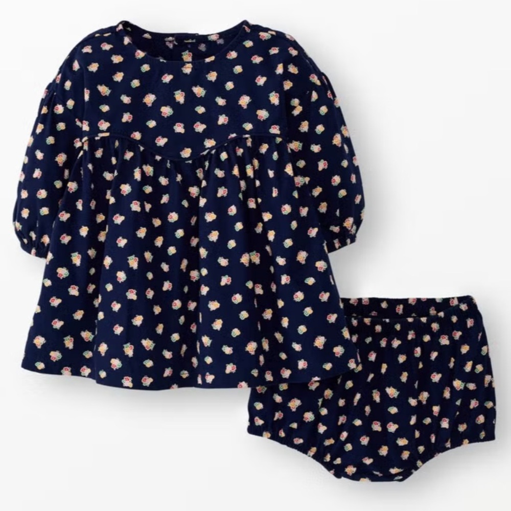 *NWOT* Hanna Andersson Navy Floral Baby Dress